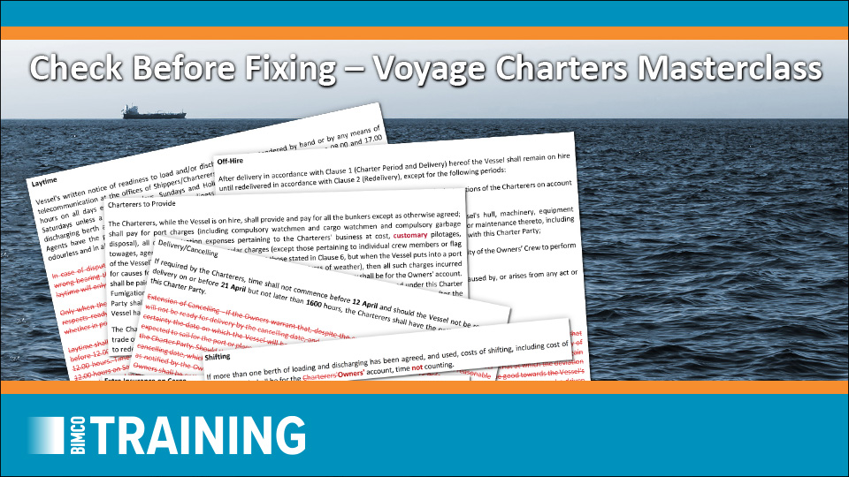 Check Before Fixing - Voyage Charters Masterclass